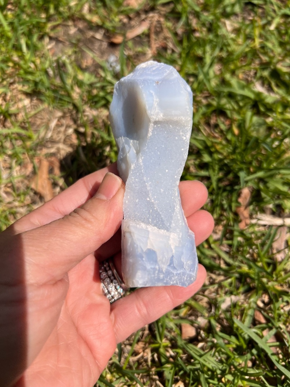 Blue (3) lace agate specimen | crystal